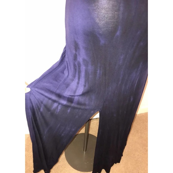 FREE PEOPLE Jersey Dress, Medium, High Low Halter Back Blue summer dress - Picture 3 of 15